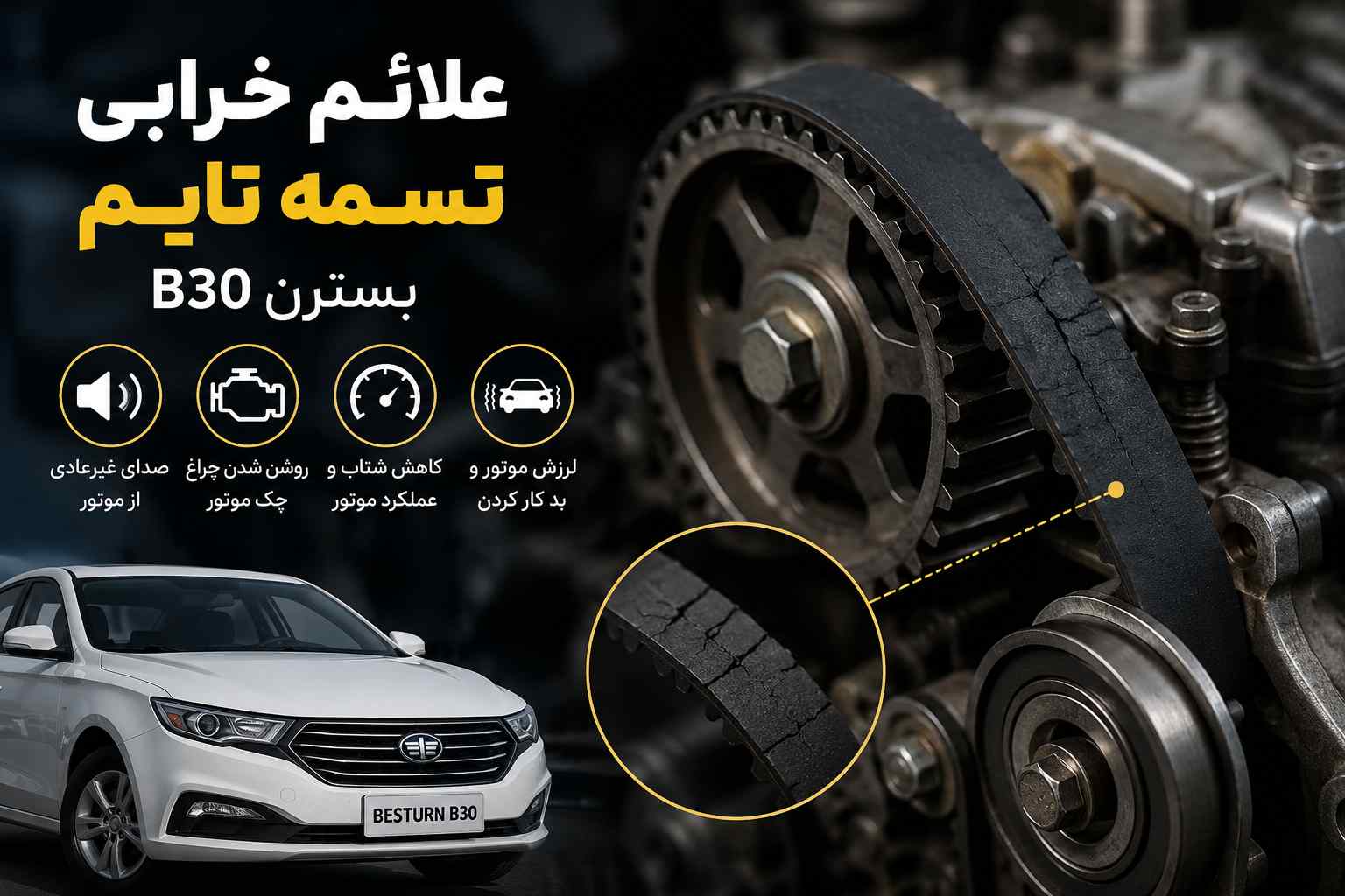 علائم خرابی تسمه تایم بسترن B30 - یکتایدک